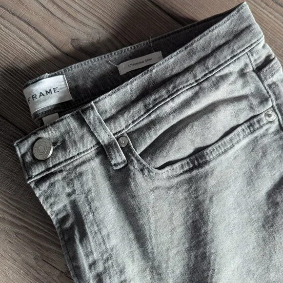 Frame Men's Classic L'homme Casual Dobbin Slim Denim Grey Jeans 34x30 - Picture 2 of 9